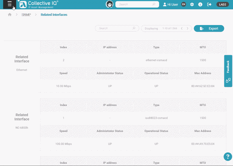 ITAM SNMP Related Interfaces Related Interfaces