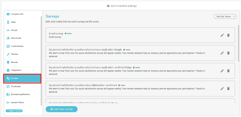 survey lists