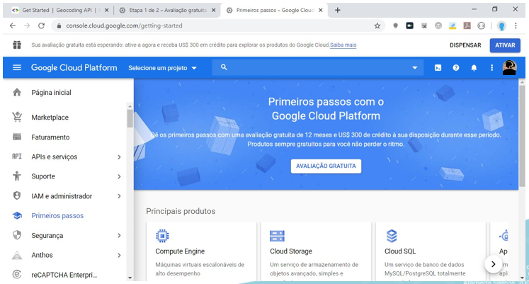 Portal de Google Cloud Platform