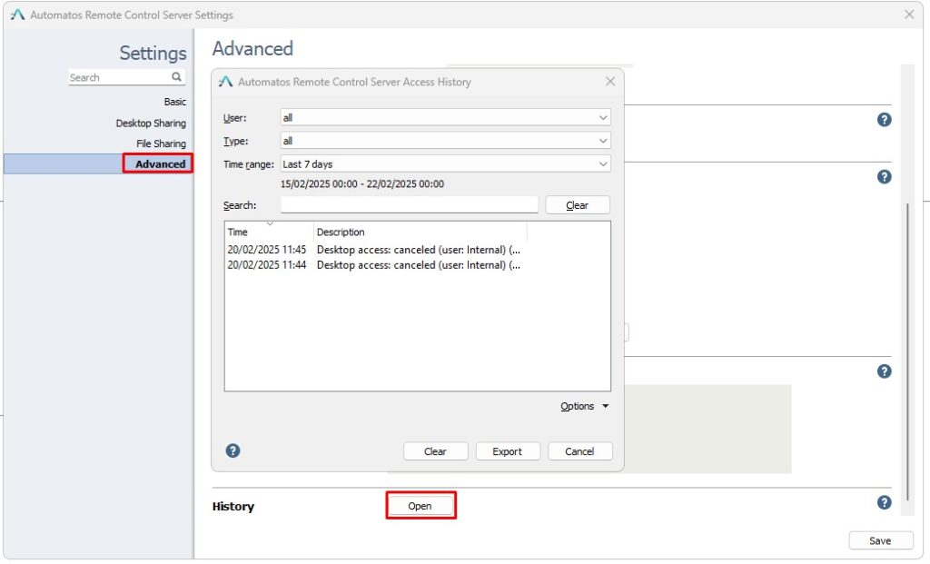 SRA Cfg7 Configuration - Automatos Remote Control Server