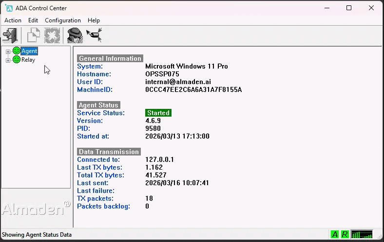 ADA Agent Log Verbose Log files - Microsoft Windows