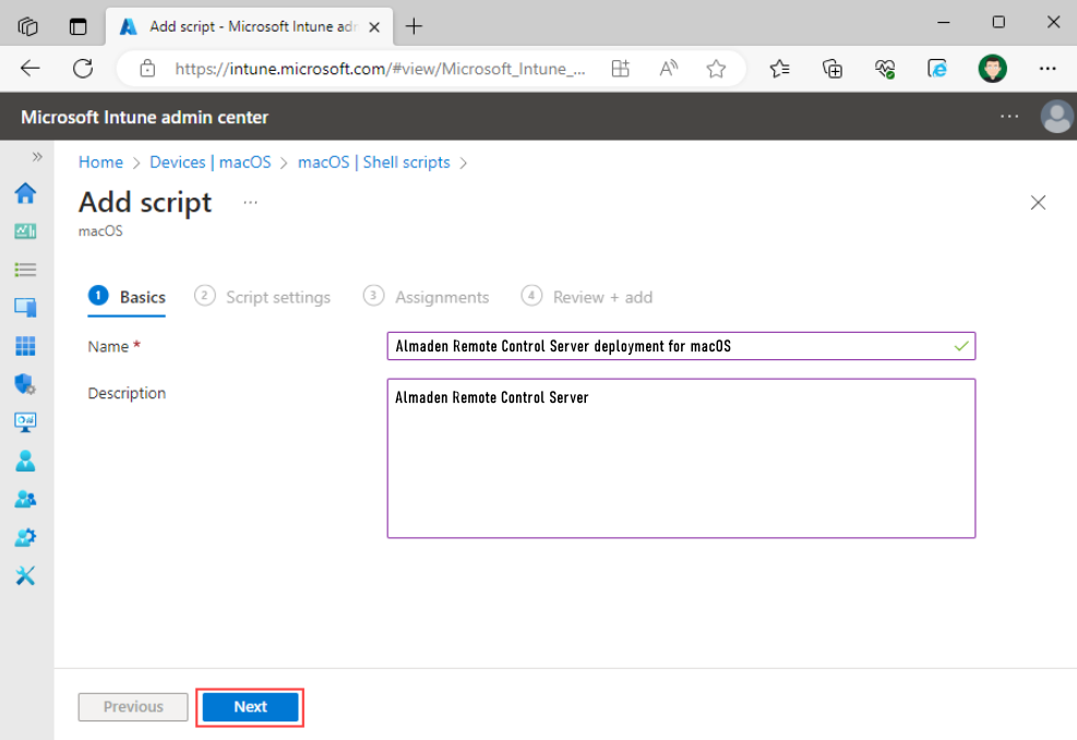 image 58 Intune MacOS - Deploy Almaden Remote Control Server