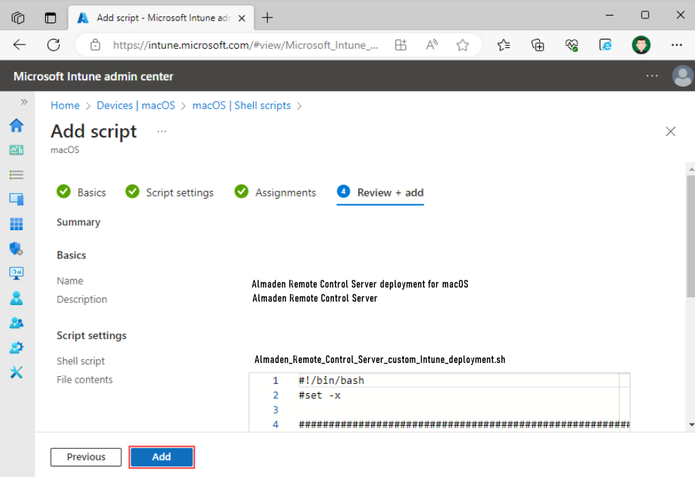 image 61 Intune MacOS - Deploy Almaden Remote Control Server