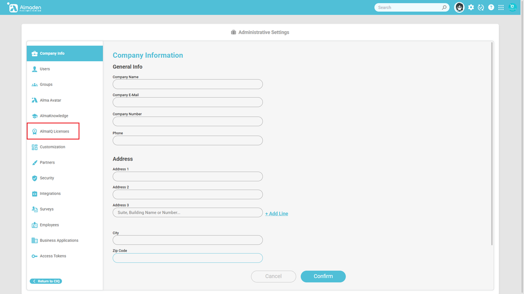 Imagen 1: Licencias de AlmaIQ™